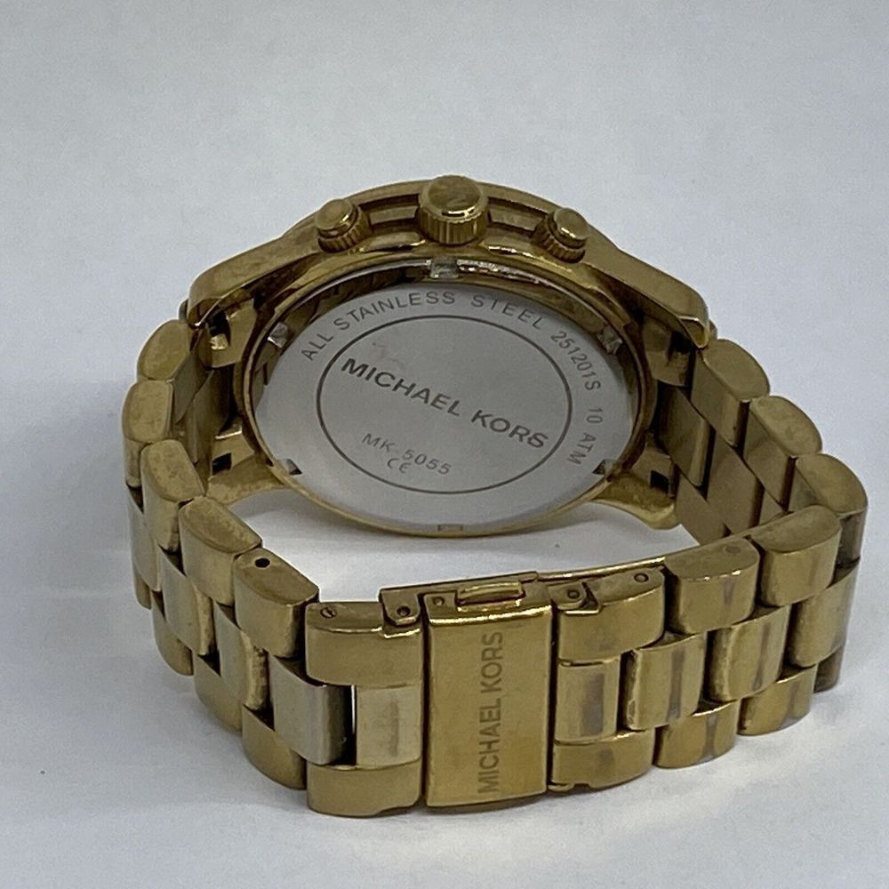 Michael Kors MK5055 Unisex Gold Stainless Steal Analog Dial Quartz Watch GE445 - Picture 10 of 12